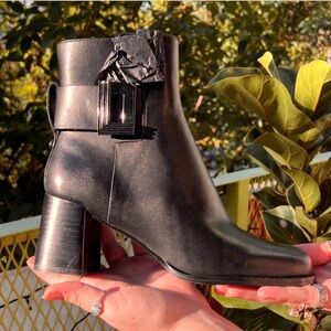 Karl Lagerfeld Black Heeled Boots with Buckle